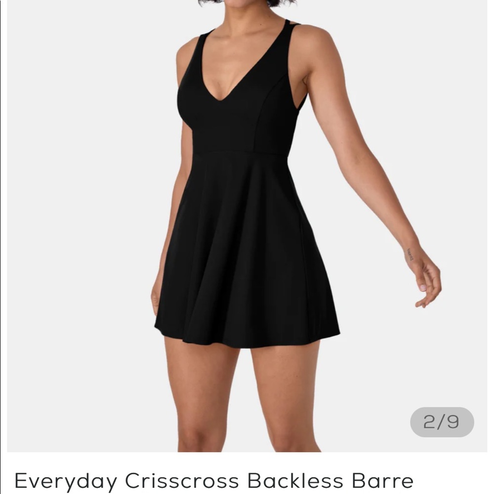 Halara Everyday Crisscross Backless Barre Ballet Dance Flared Dress